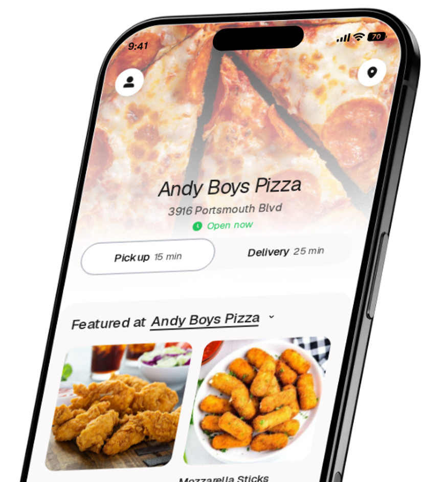 Andy Boys Pizza app preview
